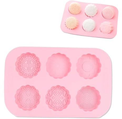 Mooncake Mold, 2PCS Silicone Mold for Baking Chocolate Cake Flexible Fondant Mold Chocolate Cookie Silicone Molds for DIY Moon Cakes and Pastries