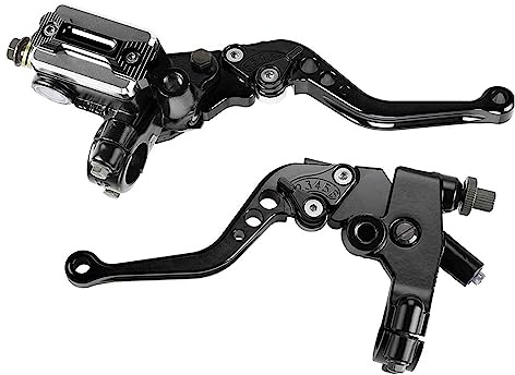 vatkan Universal Motorcycle Brake Lever 7/8 22mm Hydraulic Brake ＆ Clutch Master Cylinder Reservoir Lever Left ＆ Right Modification Brake Clutch Lever for Harley Honda Kawasaki Suzuki Yamaha(Black)