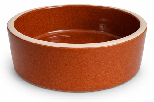 Ciotola da 500 ml, per animali domestici, criceti, conigli, roditori, piccoli animali, cani, gatti, in ceramica robusta e spessa (marrone)