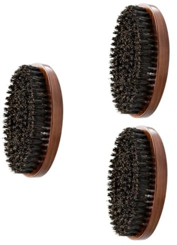 MAGICLULU 3-teiliges Bartpflegeset Für Herren Bartborstenbürste Bartkamm Friseurwerkzeug Holzgriff Bartzubehör