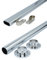 RSR Hangers Kleiderstange Schrankrohr Schrankstange für Kleiderschrank 80 cm | verchromt | Silber | Oval |Rund | mit Schrankrohrlager Set (Rund)