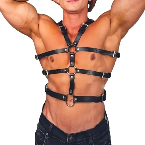 Männer Starke und robuste Neopren Harness Männer Leder Halter Körper Brust Harness Gürtel Komfortable Interesse Schnallen Clubwear Kostüm