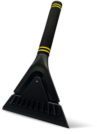 1 Stück Eiskratzer Auto, ABS Eisschaber, Rutschfester Ergonomischer Softgriff, Scheibenkratzer Auto, Multifunktional Abnehmbar Aktualisiert, Länge 27 cm, Breite 14,5 cm, für Autos im Winter (Schwarz)