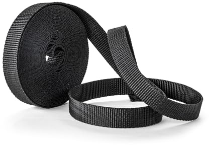 IdeaGenesis - Cinta Persiana 18 MM Ancho x 6 M Negra Enrollable Recambio Resistente Recogedor Cuerda Carrete Interior Tirantes Correa Duradera Repuesto Universal Facil Montaje (Negro, Cinta 18mm)