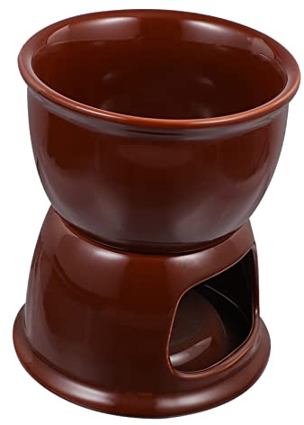 iplusmile Scaldaburro in Porcellana Per Fonduta Di Dessert, Pentola Per Fonduta in Ceramica Da Tavola Per Formaggio e Cioccolato, Set Riscaldante Per Uso Domestico e Picnic