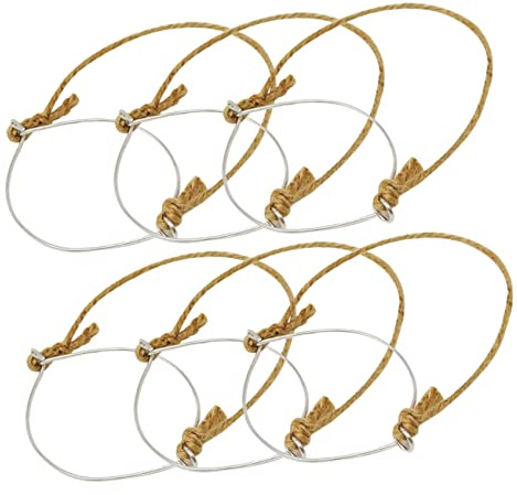 VINTORKY Colgadores De Tarros De Conserva De Acero Inoxidable y Cuerda De Arpillera Para Asas De Tarro De 70 Mm, 6 Piezas, Decoración Diy Para Bodas y Fiestas