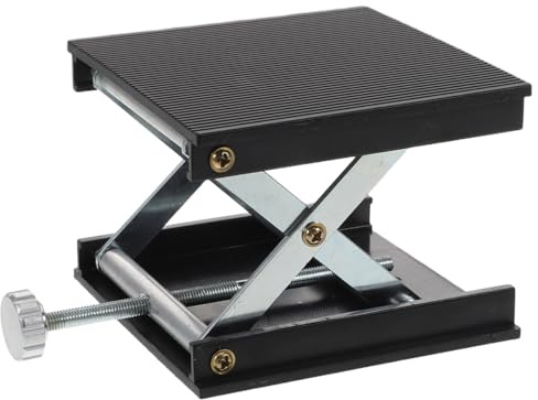 STOBAZA Lab Jack Adjustable Height Laboratory Lift Stand Scissor Jack Platform Heavy Duty Support for Precise Experiments and Woodworking Tasks