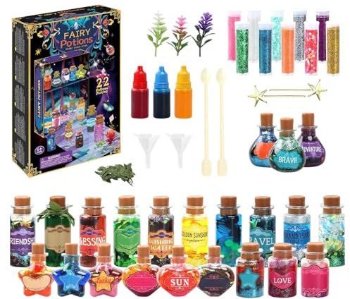 Kit Creativo Pociones fantásticas | Caja de artesanía mágica con pequeñas Botellas Decorativas - Juego de Actividad Manual para niños Amigos Amigos Conociendo la Temporada de Fiestas Familiares