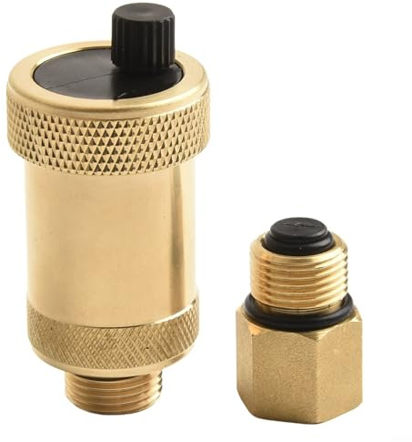 Valvola di sfiato automatica dell'aria, per sistemi di riscaldamento in ottone, sgancio rapido con funzione di spegnimento, DN10/DN15 (3/8 e 1/2), 110 °C, 10 bar (ZH-G3/8 * 3/8)