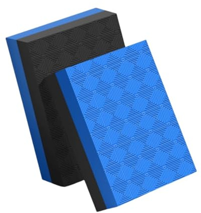 Chatonshen 2 X Weightlifting Crash Drop Pads Silence Mats Portable Floor Protectors, Deadlift Weight Cushions for Home Workout, Black Blue 50x33x4cm