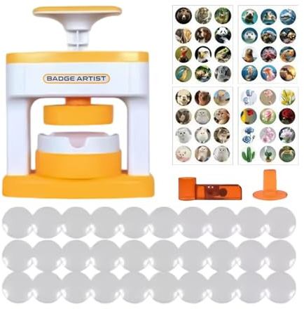 Máquina Para Hacer Botones: Kit De Suministros De Arte Portátil De 48 Botones, Herramienta Para Hacer Insignias Para Niños, Adolescentes, Niñas Y Niños | Escuela, Hogar, Aula, Viajes, Sala De Juegos,