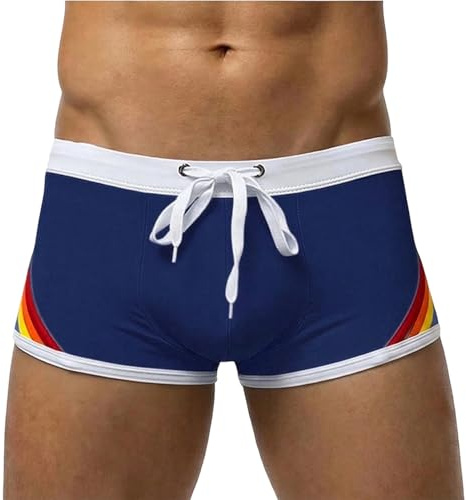 Ausing Maillot de Bain Homme Boxer Cordon de Serrage Réglable Séchage Rapide Confortable Shorts de Bain Natation