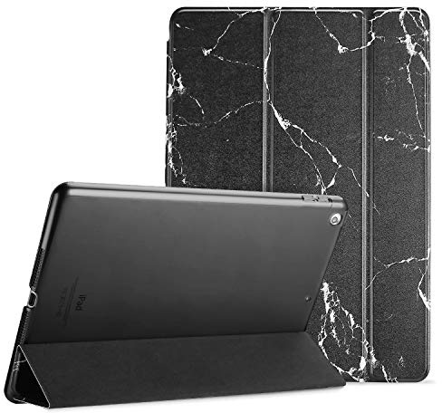 ProCase för iPad Air 3:e 10,5 tum 2019/iPad Pro 10,5 tum 2017 fodral, ultratunt lätt fodral med genomskinlig baksida för iPad 10,5 tum – svart marmor