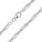 Materia Feine Singapurkette 925 Silber Kette Damen 60cm - 3mm Halskette Frauen flach diamantiert K95-60 cm