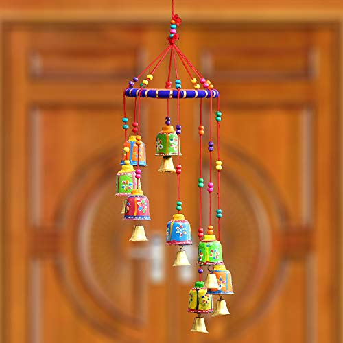 eCraftIndia Campanas decorativas hechas a mano para colgar en la pared/puerta/ventana