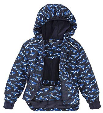 Crivit Pro Jungen Schneejacke mit Kapuze Blau/Alloverprint 98/104