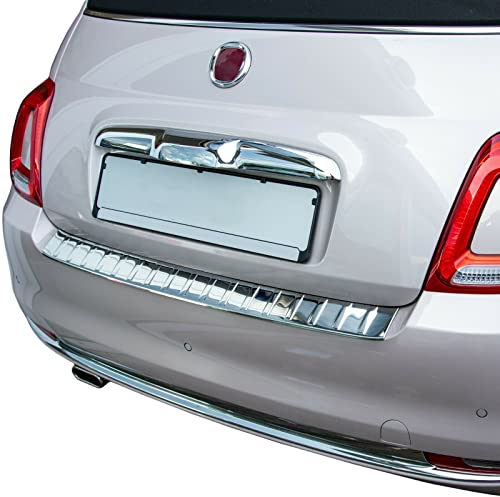 Recambo Protection de seuil de Chargement en Acier Inoxydable chromé Compatible avec Fiat 500 Facelift | 500C Cabrio 2016-2020 | Qualité supérieure