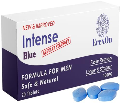 ErexOn Intense Blue 20 Tablets - Herbal Supplement for Men - Strong Effect - Performance & Enhancement Tablets for Men - Korean Ginseng, Tribulus