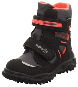 Superfit Jungen Husky Schneestiefel, Schwarz Rot 0020, 26 EU Schmal
