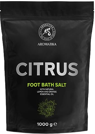 Sale per Pediluvio di Agrumi 1000g - Pediluvio al Sale Marino Naturale - Sali da Pediluvio con Olio Naturale di Limone e Arancia - Pediluvio - Unghie - Pedicure - Sali Profumati da Bagno