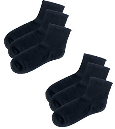 JOPHY & CO. Calzini in cotone senza elastico morbidi e leggeri, Calze a funzioni sanitarie per la circolazione e diabetici 6-12paia Art.901 (40-46, NERO-6PAIA)