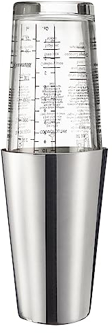Westmark Boston Shaker Boogie – shaker per cocktail con bilancia, miscelatore professionale per cocktail, accessori per bar, include ricette – acciaio inox, 350 ml
