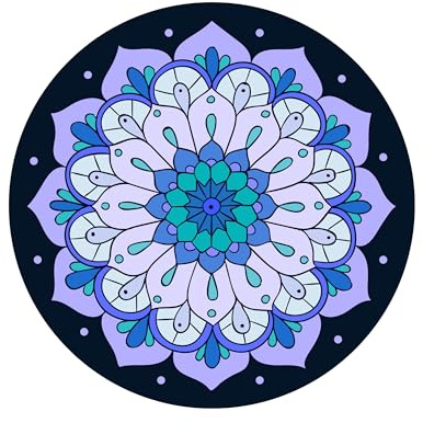nuveti Large Meditation Mat Round Yoga Mat Pilates Yoga Mat 3.5mm Thick Natural Tree Rubber Base Non Slip, Extra Thick Grip. Thicker, Longer, and Wider for More Comfort and Support（55''x55''）