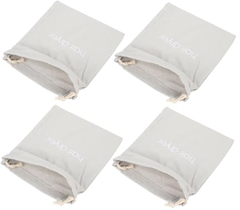 FRCOLOR 4piezas Bolsas De Lona Con Cordón Para Secador De Pelo De Unidades Almacenamiento Resistente y Portátil Para Viaje Organizador Para Herramientas De Belleza Casa y Hotel