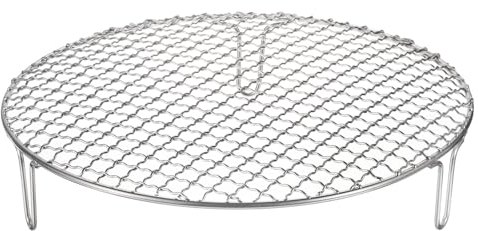 sourcing map Round Cooking Rack 11-inch Stainless Steel Cross Wire Barbecue Grill Net with 50mm Legs for Cooking Baking Steaming BBQ