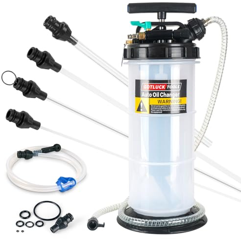GOTLUCK 5,3L Manuelle et Pneumatique Pompe à Huile Liquide Extracteur Pompe,Pompe d’Aspiration de Liquides avec 6 Tuyaux pour Moteur,Transmission
