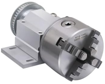 RATTMMOTOR No Powered Multi-Function Lathe Chuck Spindle Assemblies Rotary Lathe Woodworking Motor Chuck 100mm for CNC Lathe Grinder Drilling Machine Table Saw (4 Jaw 100mm)