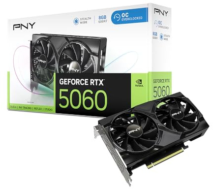 PNY GEFORCE RTX™ 5060 8GB Overclocked Dual Fan DLSS 4 Graphics Card