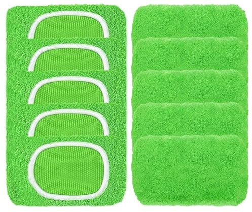 Dryxog 10 Pezzi Mocio Lavapavimenti 25,4 x 11,5 CM Straccio Pavimenti, Lavabili Panni Lavapavimenti Riutilizzabili Panno Microfibra per La Pulizia di Duri Pavimenti In Legno Mocio