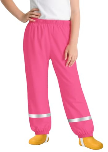 FILOWA Waterproof Trousers Girls Lightweight Rain Pants, 3-4 Years, Rose