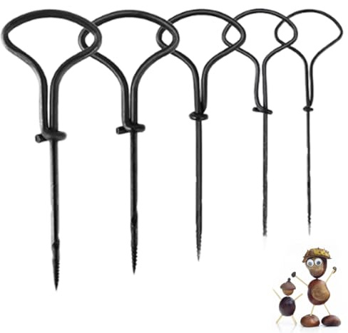 OUDQFCJ 5 Pieces Hand Drill Chestnut Wood Drilling Tools for Chestnut Wood, Soft Hand Drill Set for Kids, DIY Chestnut Drills