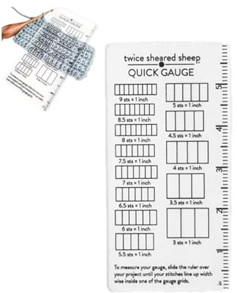 Quick Gauge Ruler Gauge Ruler for Knitting and Crochet No Counting Needed Easy to Measure Stitch Gauges Without Counting Measuring Tool with Grid Measurement for Sewing (White,1Pcs)