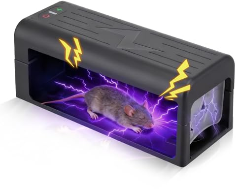 Trappola elettrica per topi umana, 3000 V, ad alta tensione, sicura per animali domestici e riutilizzabile, per interni, design di ingresso ingrandito, soluzione efficace per topi e ratti in cucina