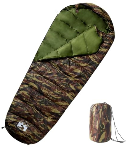 Ordellia Mumie-sovsäck för vuxna, camping sovsäck för årstider, 190T polyester, x, med huva och dragkedja för vandring, vandring, utomhus, tält och stuga