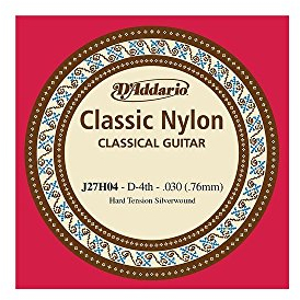 D'Addario J27H04 Einzelsaite Classic Nylon, Hard Tension, D-4th