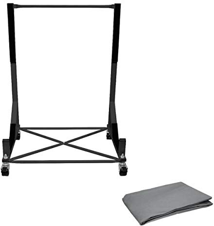 ECD Germany Soporte de Hardtop - 4 Ruedas bloqueables - Apoyo de estacionamiento Seguro y Estable - Soporte de Techo Duro - Negro - Acero con Recubrimiento de Polvo - Cubierta Almacenamiento de Coche
