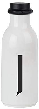 Design Letters Persönliche Trinkflasche Weiß (J) | BPA-Frei | 500 ml | Tritan Wasserflasche im Nordisches Design | Auslaufsicher | Spülmaschinengeeignet | erhältlich von A-Z