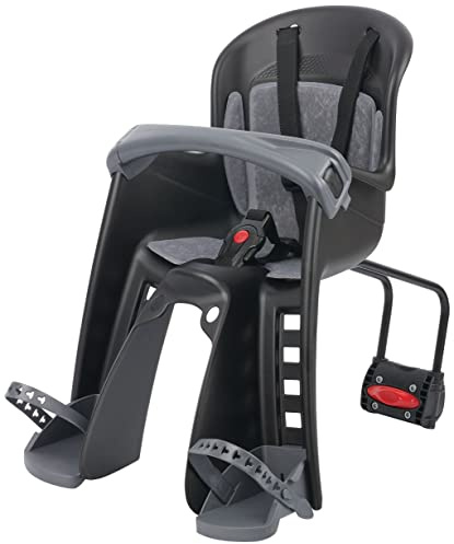 POLISPORT 8632800007 - Seggiolino anteriore BILBY JUNIOR FF per biciclette con ruote da 26'' a 29'' adatto a bambini di peso compreso tra 9 e 15Kg con ancoraggio al telaio en color Nero/Grigio scuro