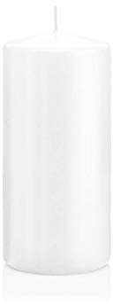 INNA-Glas Candela votiva/Candela a Colonna Maeva, Bianco, 15cm, Ø7cm, 63h - Made in Germany - Candela di Cera/Candela Decorativa