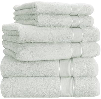 Mixibaby Handtuch 6er Set 2X Duschtuch 2X Handtuch 2X Gästetuch 100% Baumwolle Frottee, Farbe:Hellgrau