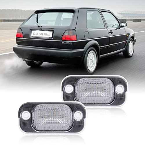 Canbus SMD LED-registreringsskyltbelysning för Volks Golf MK2 II 1983–1992 J/etta II MK2 1984–1991 Seat Toledo MK1 1991–1999, vit LED-lampa, OEM-nr 191943167, 2 stycken