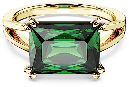 Swarovski Stilla Cocktailring, Grüner und Vergoldeter Damenring mit Edlem Swarovski Kristall