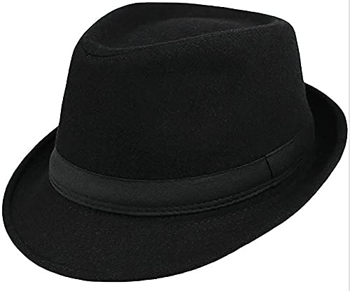 Vikodah Vintage Manhattan Trilby Fedora Hat for Men Wool Felt Jazz Cap