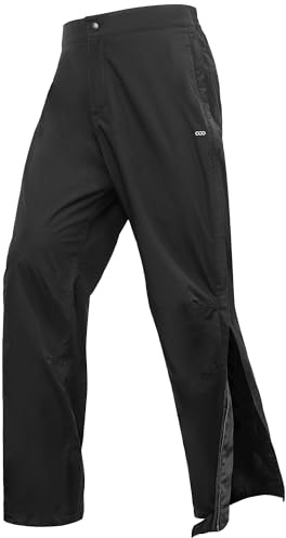 33,000ft Men's Rain Pants Full Zip Waterproof Pants Breathable Rain Over Trousers for Outdoor Hiking Golf Work Black