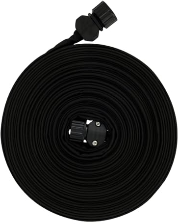 15m Tropfenschlauch, Berieselungsschlauch, Flacher Perlschlauch, Schnellanschluss-Kupplungen & Stopp-Ventil, Flacher Gartenschlauch, doppellagiges Design, spart80% Wasser, Garten-Schlauch