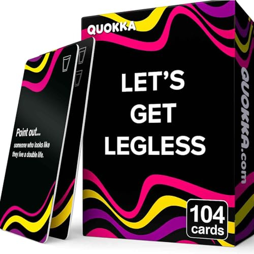 QUOKKA Card Games for Adults Let’s Get Legless – Party Game Night - Hilarious Challenge with 104 Tasks for Fun Parties and Board Games Night - Easy Rules - Replayable Fun